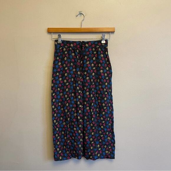 Vintage XS Maxi Skirt Rose black polka dot Goblincore cottagecore - Picture 5 of 7